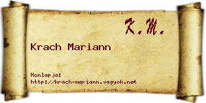 Krach Mariann névjegykártya