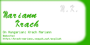 mariann krach business card